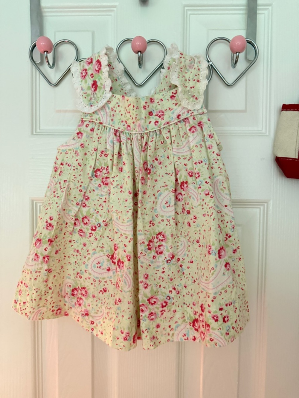 Any Kids Haley Dress Floral Ruffle Strap Pink & Green floral